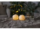 LED Pillar Kerze 2P Snowball - Indoor, Weiss, 7 cm höhe, Timerfunktion