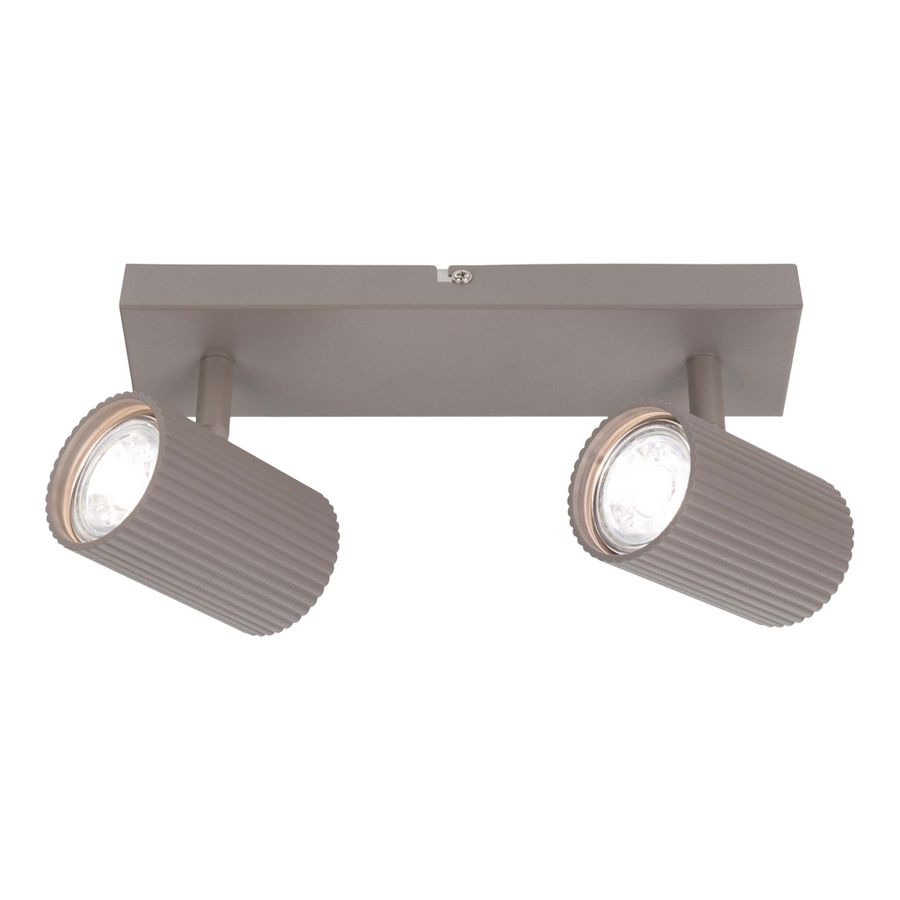2er Spot Wand-/Deckenleuchte  TINNIS  L: 26cm sand - IP20, GU10, Beige