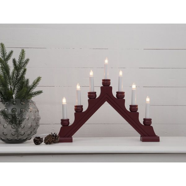 Kerzenleuchter Karin - IP20, Rot, Warmweiss