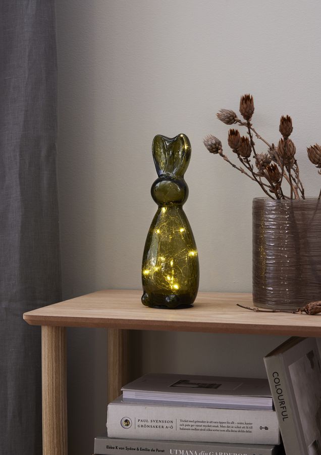 Glas Decoration Harry Green - Indoor, Warmweiss, Grün