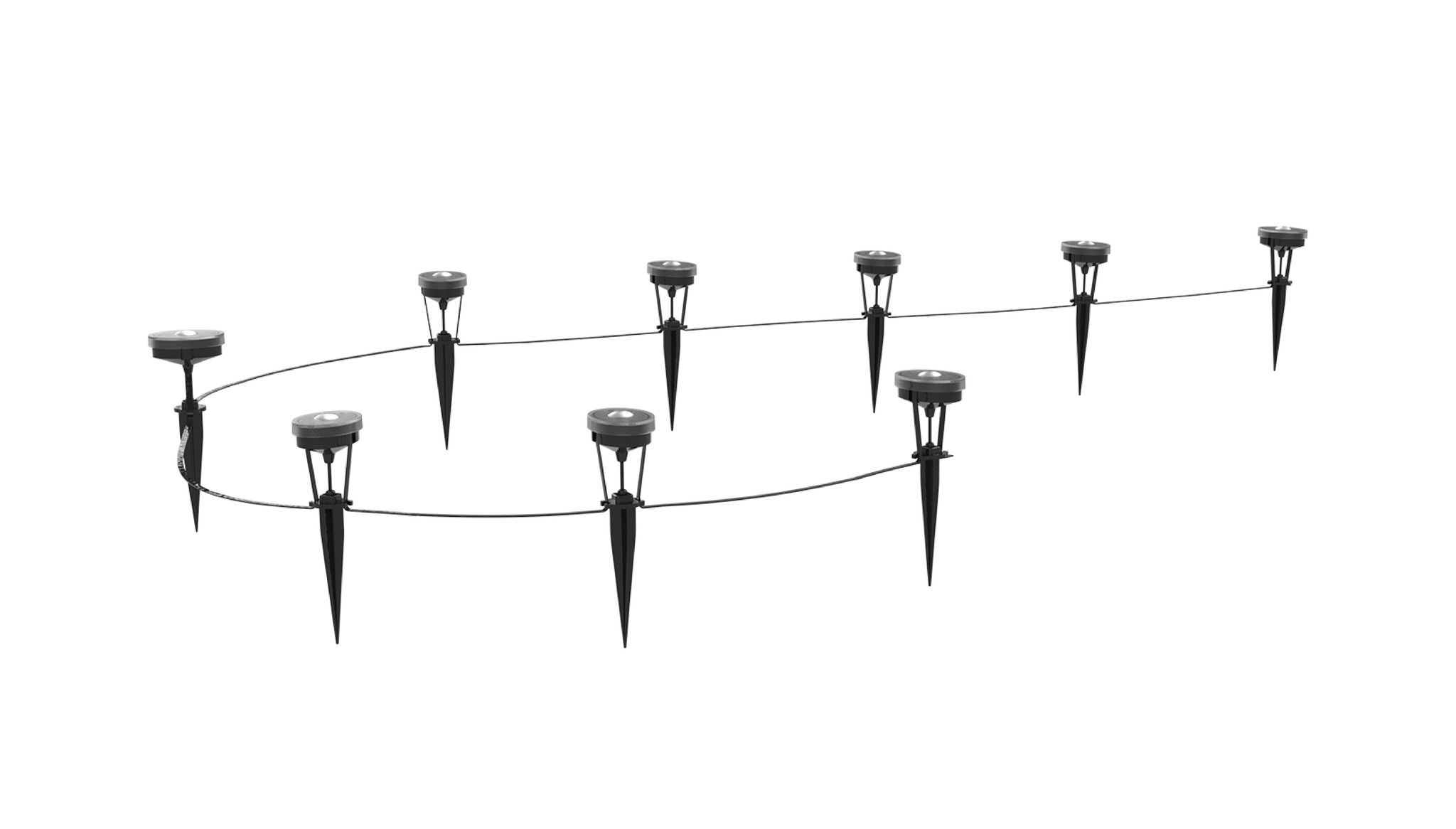 24V RGB Smart Mini Gartenspot 9x - 24V DC, 5W, IP65, 36°, anthrazit, inkl. Spike