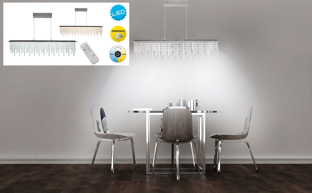 LED Pendelleuchte DIAMONDS - LED fest verbaut, 2700-6500K, warm-kaltweiss
