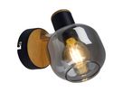Wand-und Deckenleuchte FUMOSO (1er Spot) - E14, max. 1x40W, IP20, schwarz + holz, nicht dimmbar, exkl. Leuchtmittel, L=140mm, B=100mm, H=160mm