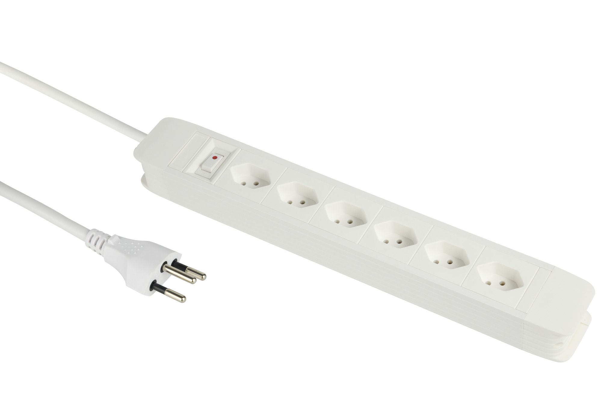 PRINCIPIO 6xH - 6x T13 horizontal, 5.0m Kabellänge, Schalter, weiss