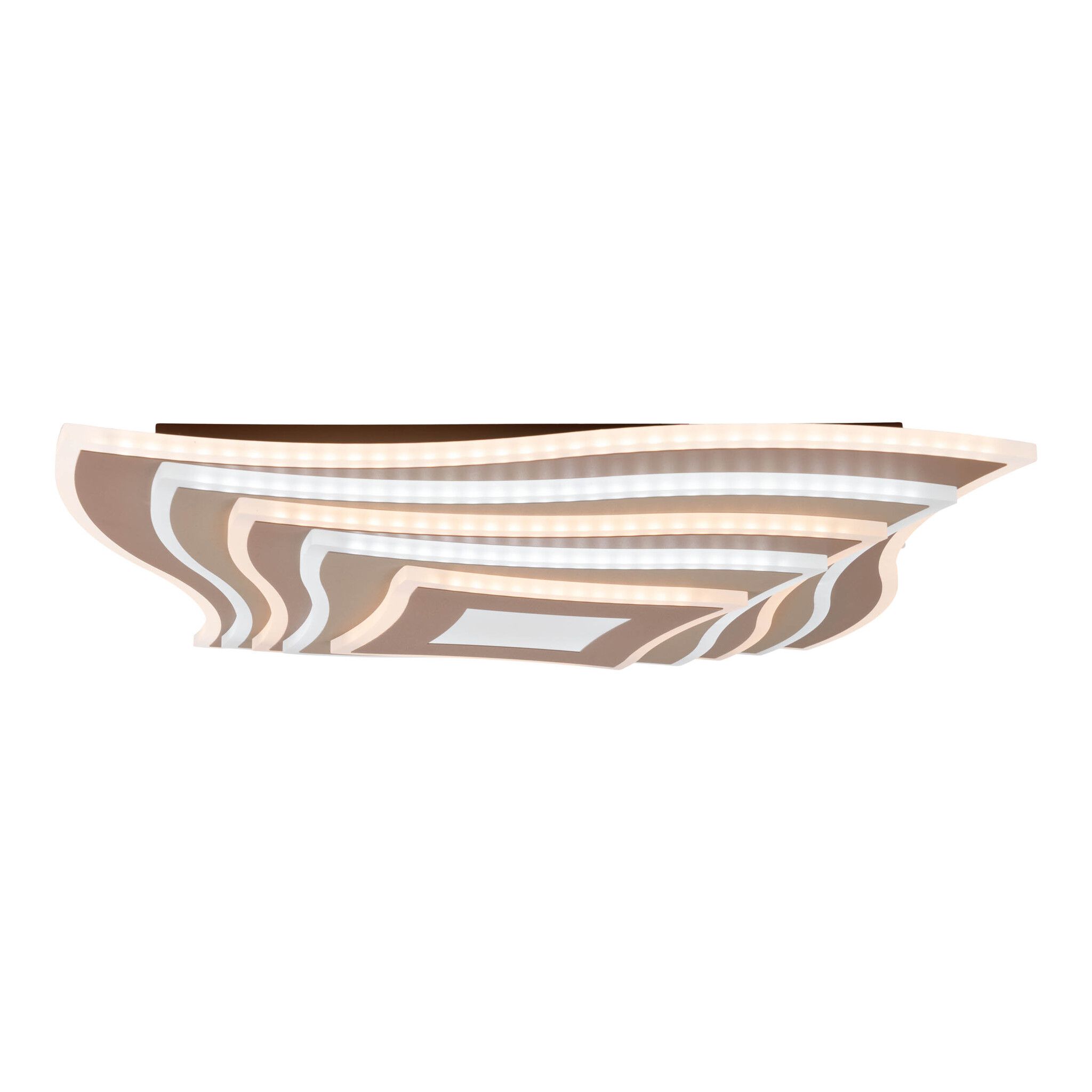 LED-CCT Deckenleuchte  FEVORIA : 50cm braun - IP20, LED-Modul, Braun