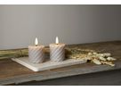 LED Pillar Kerze 2er Pack Flamme Swirl - Indoor, Grau, 7.50 cm Höhe,  Timerfunktion