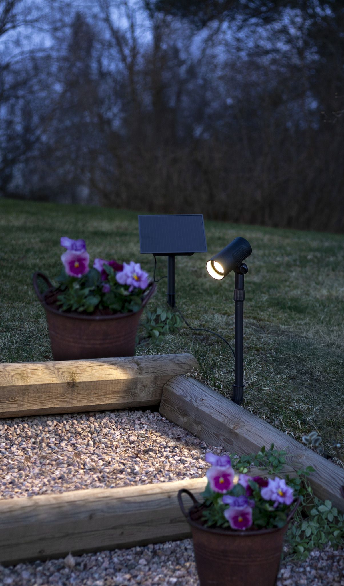 Solar Spotlight Powerspot - Indoor, Outdoor, Warmweiss, Schwarz