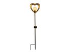 2er-Set LED-Solarleuchte HERZ mit Erdspieß H: 59 cm - IP44, 0.06W, Warmweiss
