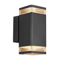 Elm, Doppelt Wandleuchte, Schwarz - GU10, max. 2x20W, IP44