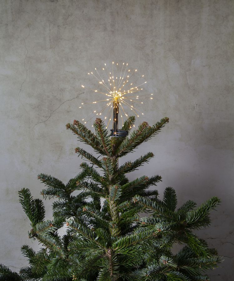 Baumstern Firework - IP44, Warmweiss, Silber, 2400K