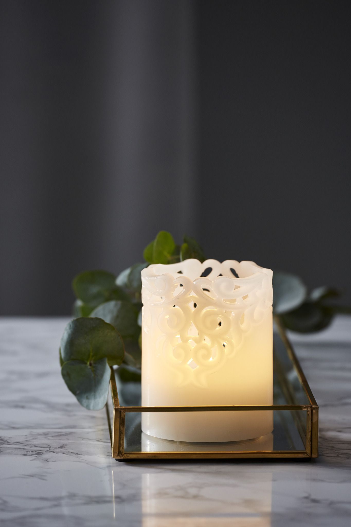 Bougie à cire LED Clary - Indoor, Weiss, 10cm Höhe, Timerfunktion
