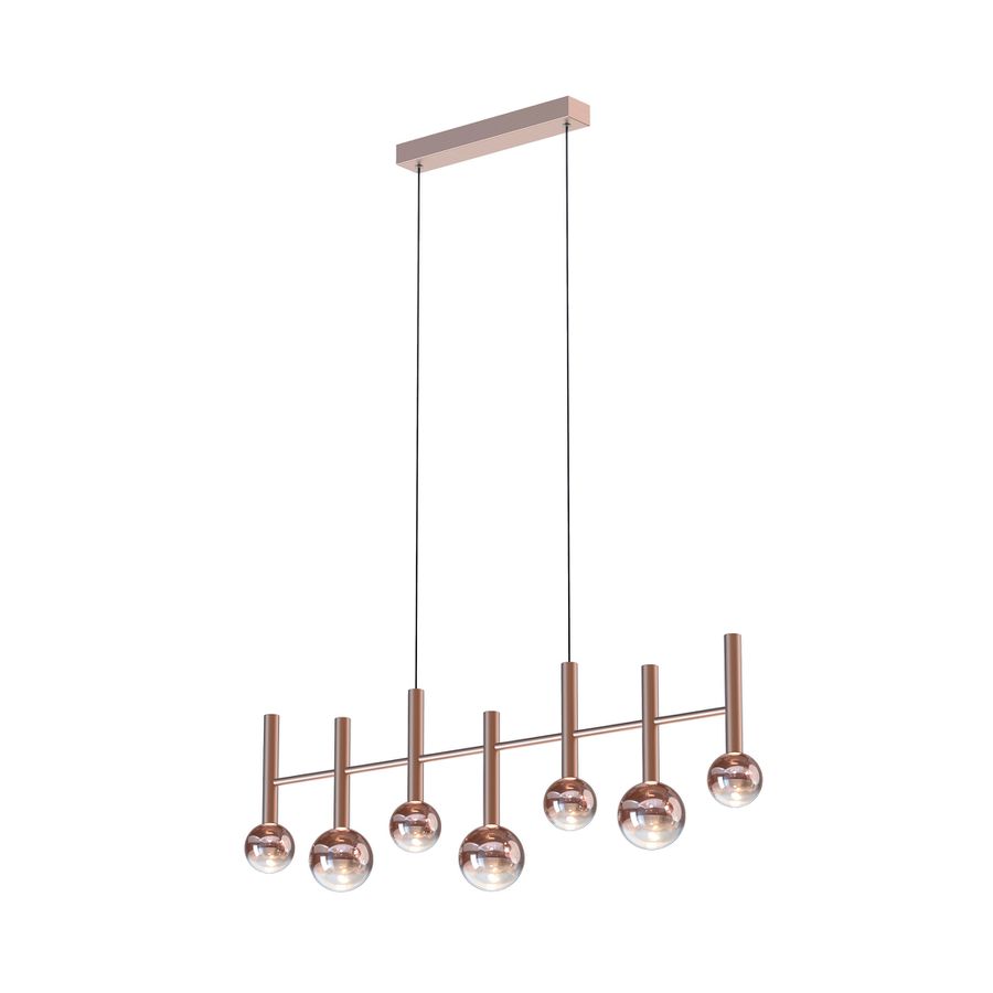 7er LED Pendelleuchte  SINGAPUR  L: 98cm kupfer - IP20, LED-Modul, Kupfer