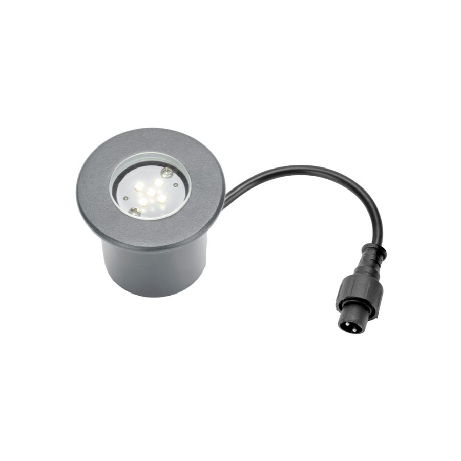 24V Bodeneinbauspot 60mm - 24V DC, 1W, 110lm, 3000K, IP67, anthrazit