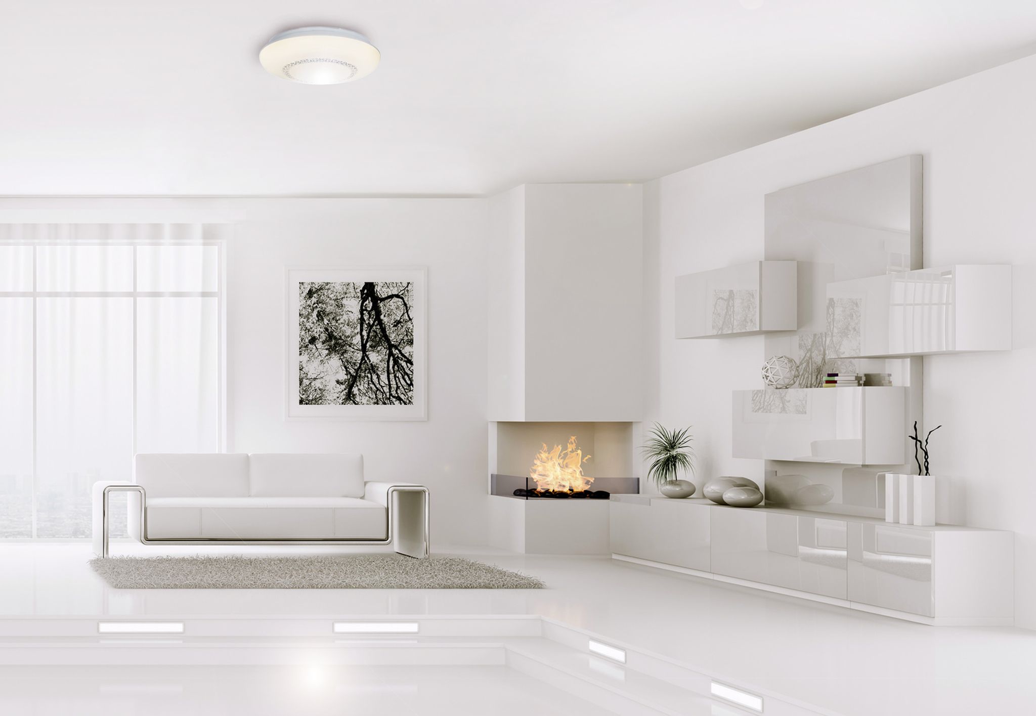LED Deckenleuchte Pilsen d:41cm - LED fest verbaut, 3000K, warmweiss