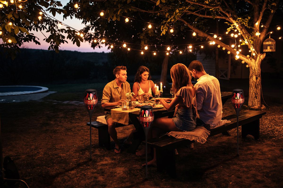 LED-Solar Erdspiess FLAMINIA - LED fest verbaut, IP44, Warmweiss