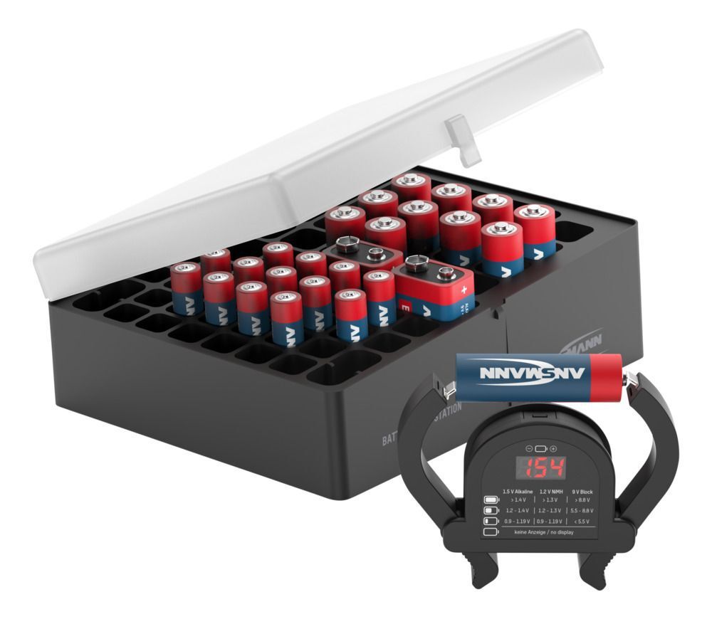 Batteriebox 56 inkl. Batterietester - 20× Mignon, 32× Micro und 4× 9 V