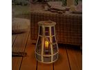 Dekoleuchte Korb schwarz natur h: 34,5cm incl. Solar-LED-Kerze - LED wechselbar, IP44