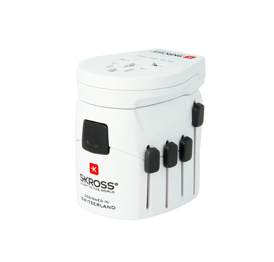 World adattore di viaggio PRO - World & USB - Out: CH, Schuko, IT, UK, BRA, USA, AUS/China, In: CH, Schuko, IT, UK, USA/Japan, AUS/China