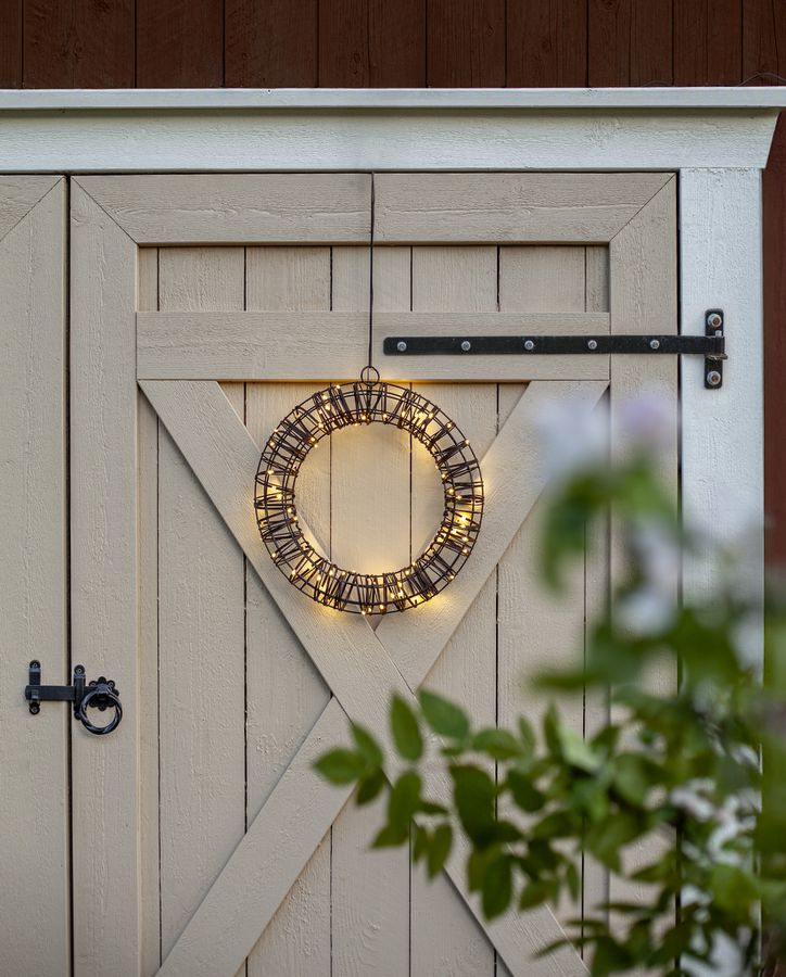Outdoor Decoration Vicke Wreath - Indoor, Outdoor, Warmweiss, Braun