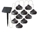 LED Solar Lichterkette SURYA - AKKU-Batt. (1.2V DC 300mAh), 3000K,IP44,schwarz,10 Leucht.,Solarpanel 40x57mm,L=3650mm,D=70mm,H=50mm