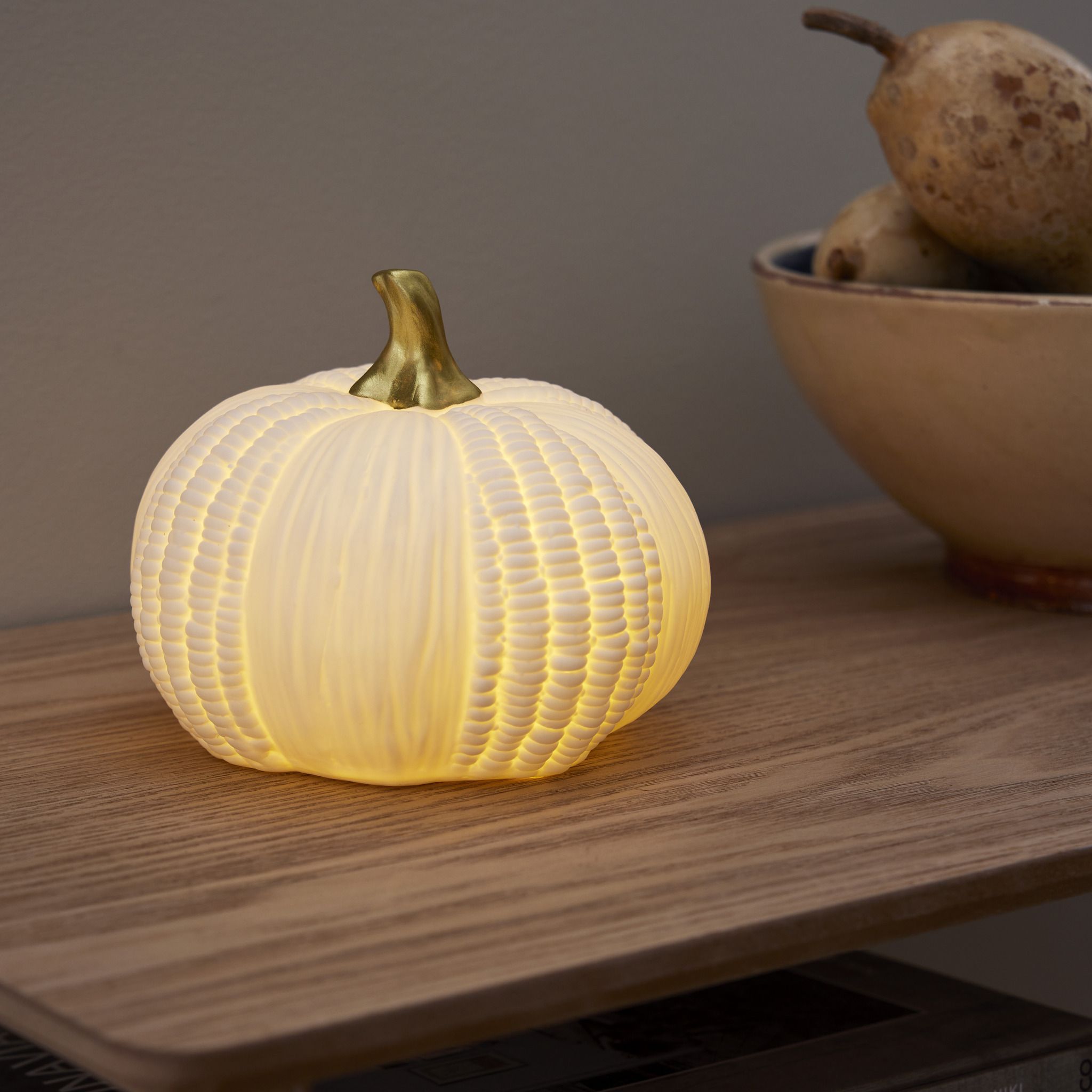 TIsch Decoration Pumpkin - Indoor, Warmweiss, Weiss