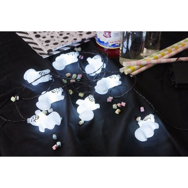 Lichterkette Halloween Batteriebetrieben - IP44, Kaltweiss, 8 LED's, 210cm