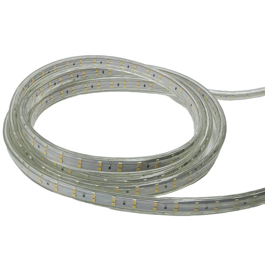 LED Lichtband Strip 50m, beidseitig, auf Kabeltrommel inkl. Anschlusskabel IP55 2-polig - 750W, 65000lm, 4000K, IP65, 120°, CRI >80, transparent, kürzbar, ON/OFF, L=50000mm, B=15.5mm, H=7mm