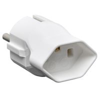 Reiseadapter CH-SchuKo - CH-T23 nach Schuko, 16A, kein Kinderschutz, weiss