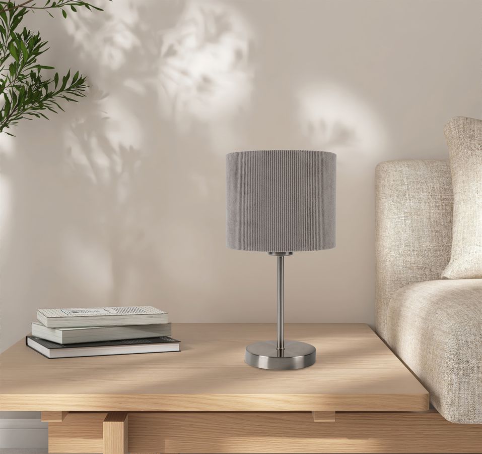 Tischleuchte  ARDITA  H: 36cm grau - IP20, E27, Grau