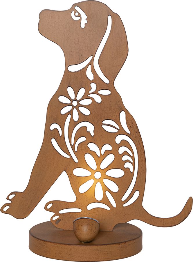 Solar Decoration Oxidog - Indoor, Outdoor, Warmweiss, Rost