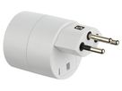 Reiseadapter NO BLOCK (offen) - Eingang: SchuKo Typ F | Ausgang Schweiz T12, 10A, weiss, offen = ohne Verpackung