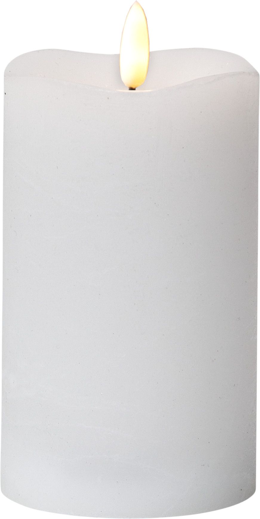 LED Pillar Kerze Flamme - Indoor, Weiss, 14cm Höhe, Timerfunktion