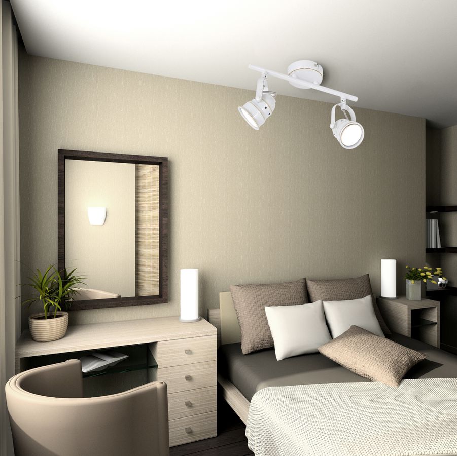 2er LED Deckenspot Shabspo - GU 10, 10W, IP20