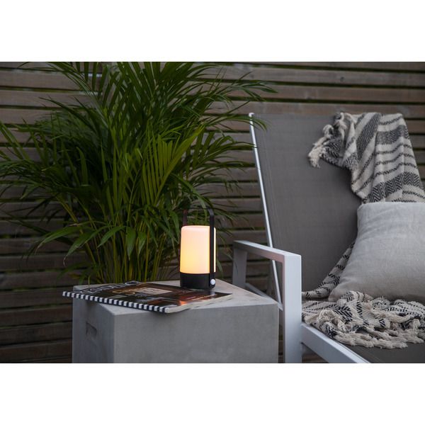 LED Laterne Flame - Outdoor, Schwarz, 19cm Höhe