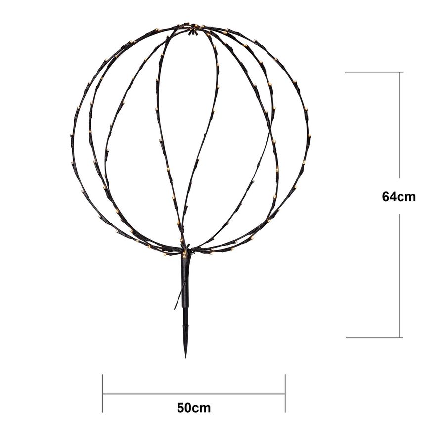 Outdoor Decoration Sphere - IP44, Warmweiss, 104 LED's