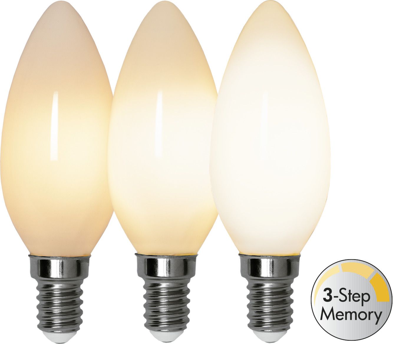 LED Leuchtmittel E14 C35 Opaque Filament RA90 3-step - E14, 380Lm, 2700K, 4W, 220-240VAC