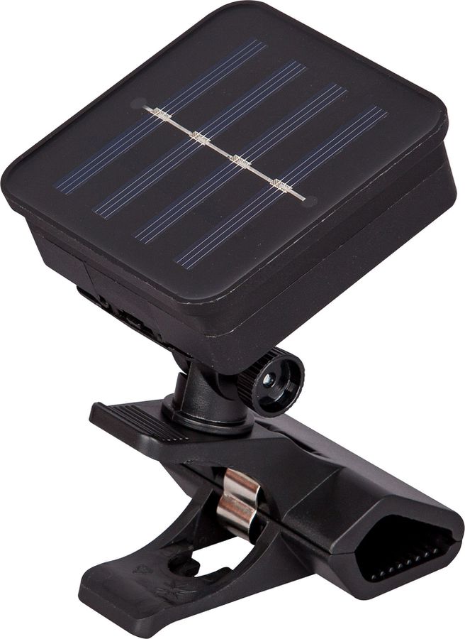 Solar Lichterkette Antares Balcony - AKKU 1x1.2V 400mAh, 2100K , IP44, Kunststoff, Solarpanel mit Drehclip und Spike , L=4100mm, D=80mm