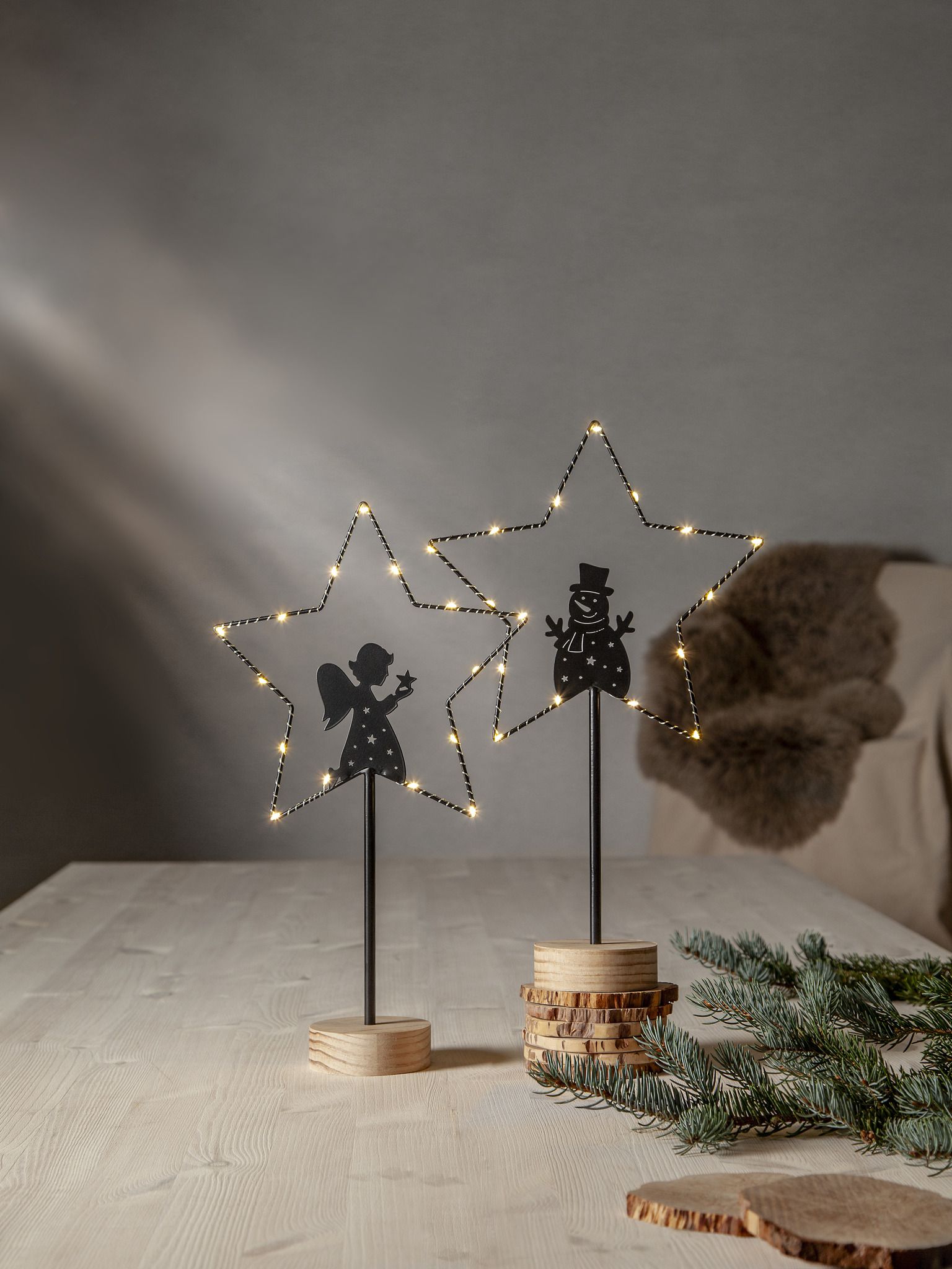 Dekorativer Baum GLIMTA - Indoor, Schwarz, 15 LED