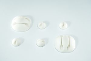 MixedBeans White - 2x DoubleBeans Ø 35mm, H=12mm, 4x MiniBeans Ø 15mm, H=10mm, weiss