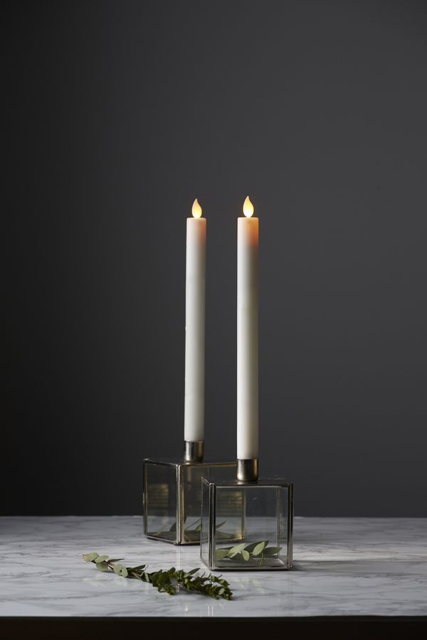 Candela di cena a LED 2-Set M-Twinkele - Indoor, Weiss, 30cm Höhe, Timerfunktion