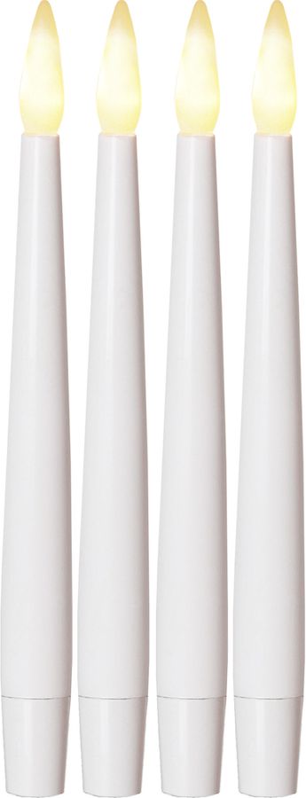LED Dinner Kerze 4er Pack Paulina - Indoor, Weiss, 15.5cm Höhe, keine Timerfunktion