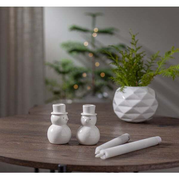Kerzenhalter 2-p Snowy - Indoor, 10 cm Höhe