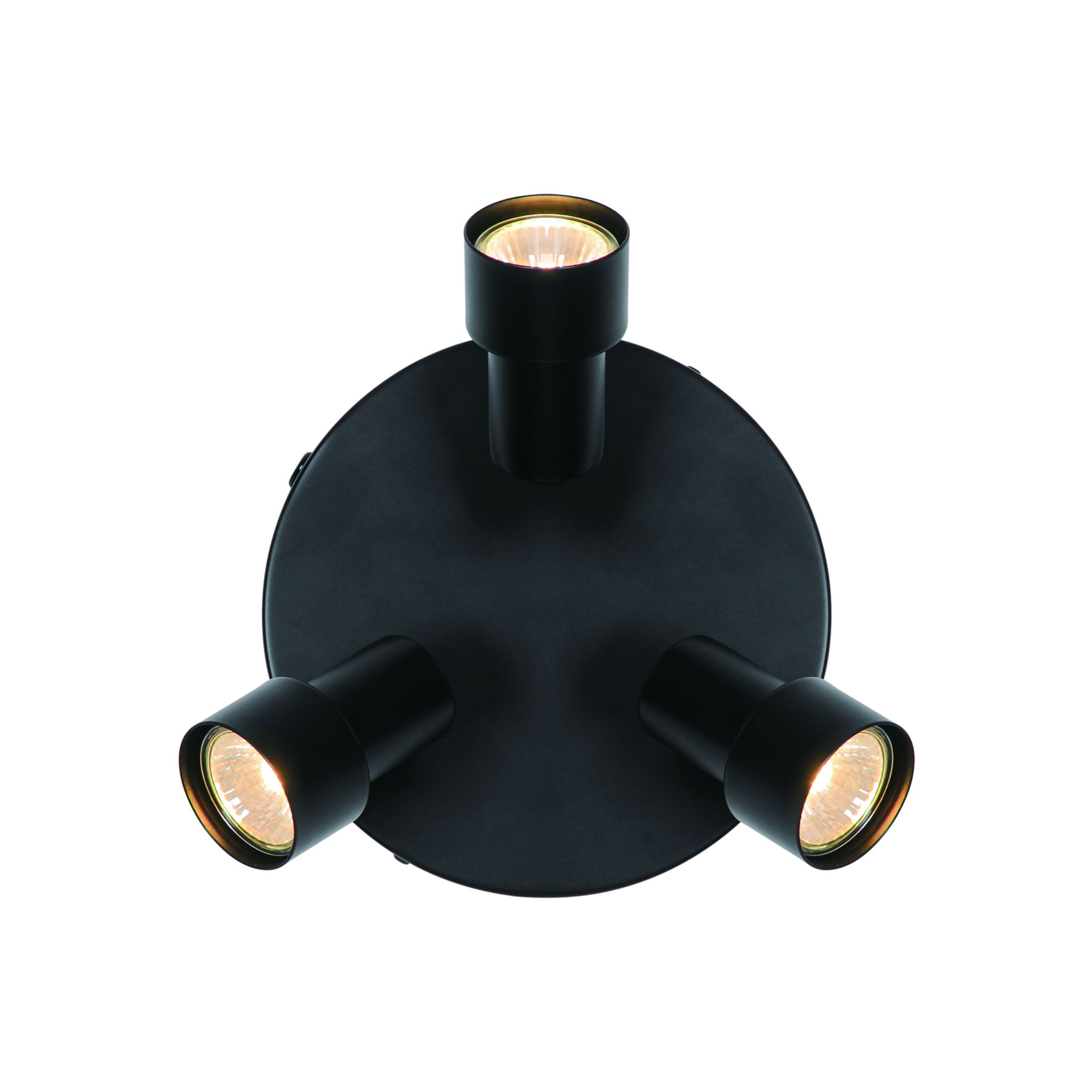 Deckenleuchte Boston 3-rondel Schwarz - 3x5W, GU10, IP20