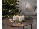 LED Pillar Kerze 4 pack Flamme Advent - Indoor, Weiss, 12.50 cm Höhe, Timerfunktion