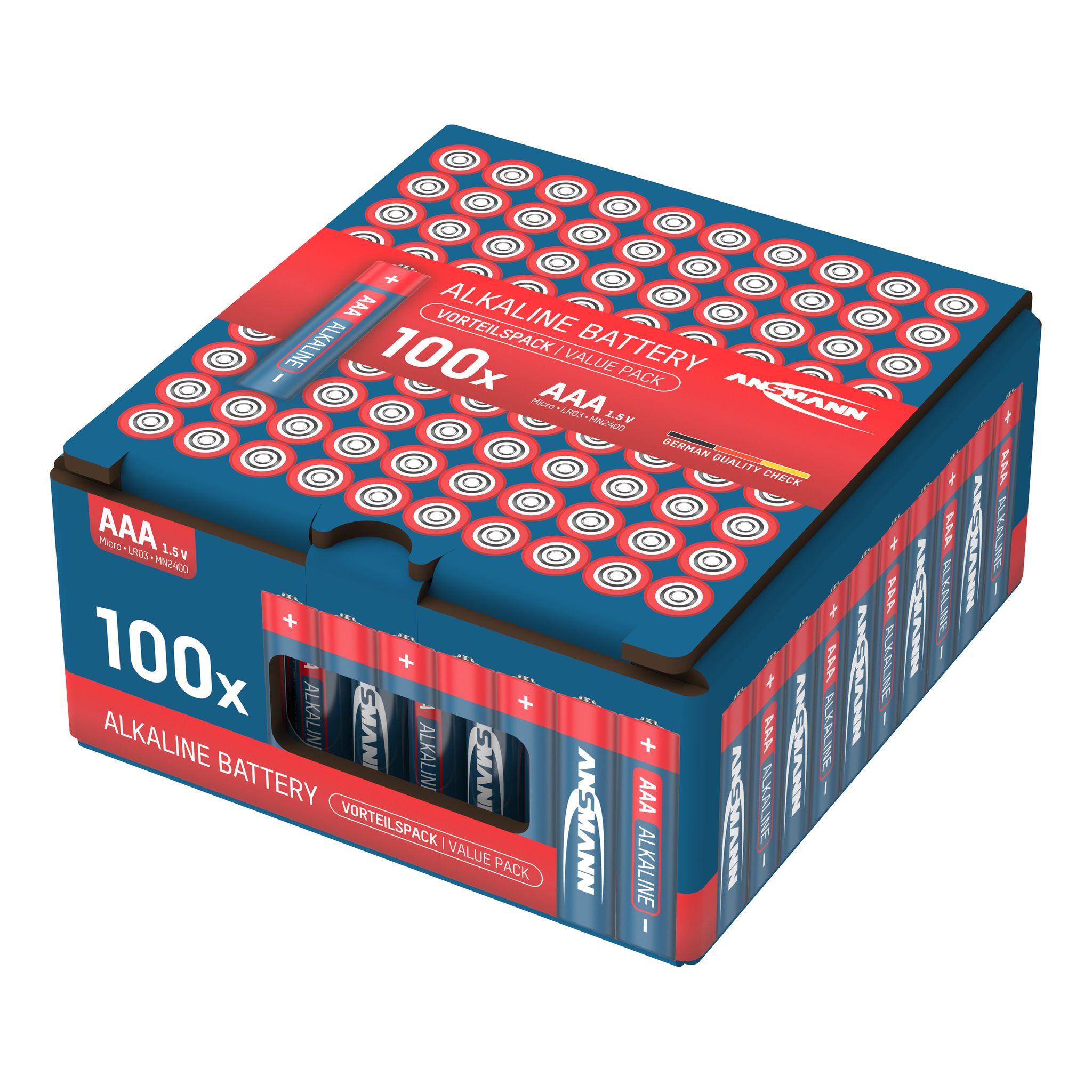 Alkaline Batterien 100er Vorteilspack 10x10 AAA - LR03/AAA Batterien 100er Box Retailverpackung