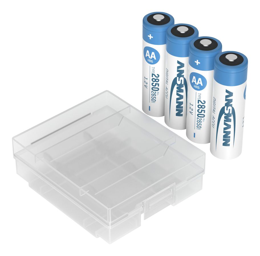 Digital NiMH Akku Mignon AA Typ 2850 (min. 2650 mAh) 4er Blister inkl. Batteriebox - 4er Pack