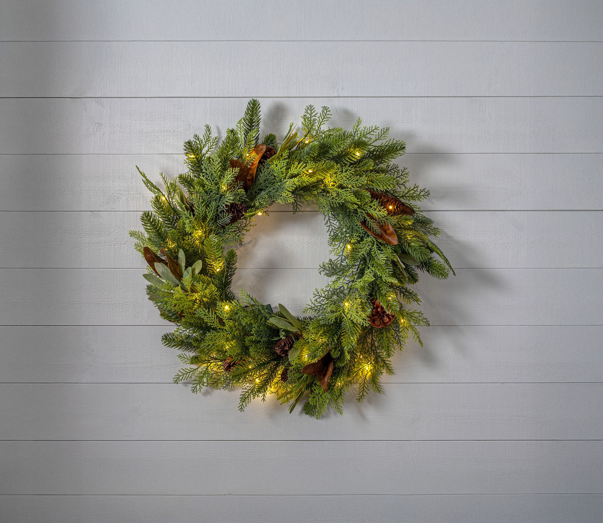 Kranz Mixi - Indoor, Warmweiss, Grün