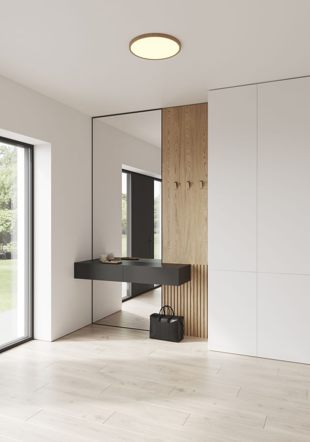 Oja 42 - IP20 2700K Step-Dim Deckenleuchte Holzfolie