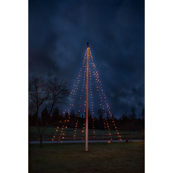 LED golden warmwhite, Flagpole, 360 LEDs - Schwarz, 1970K, 10 strings à 700cm