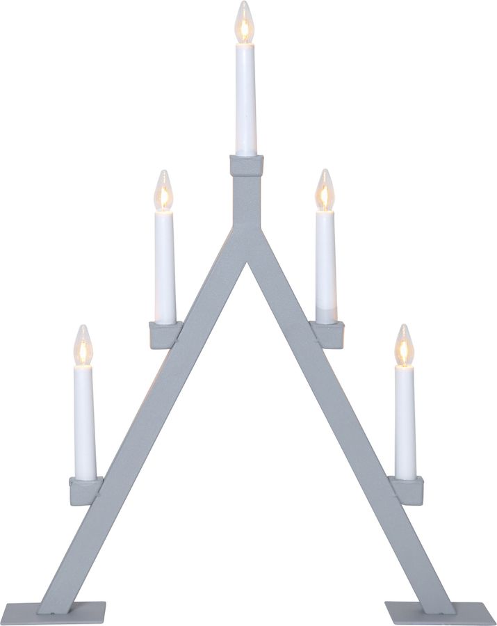 Kerzenleuchter Oliver - IP20, Grau, Warmweiss